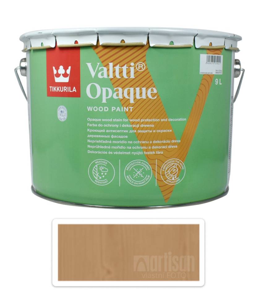 TIKKURILA Valtti Opaque - polomatná krycí barva na dřevo 9 l Q141