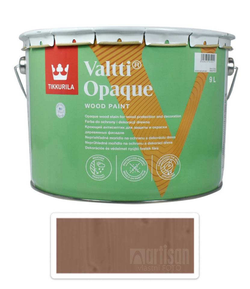 TIKKURILA Valtti Opaque - polomatná krycí barva na dřevo 9 l Q195