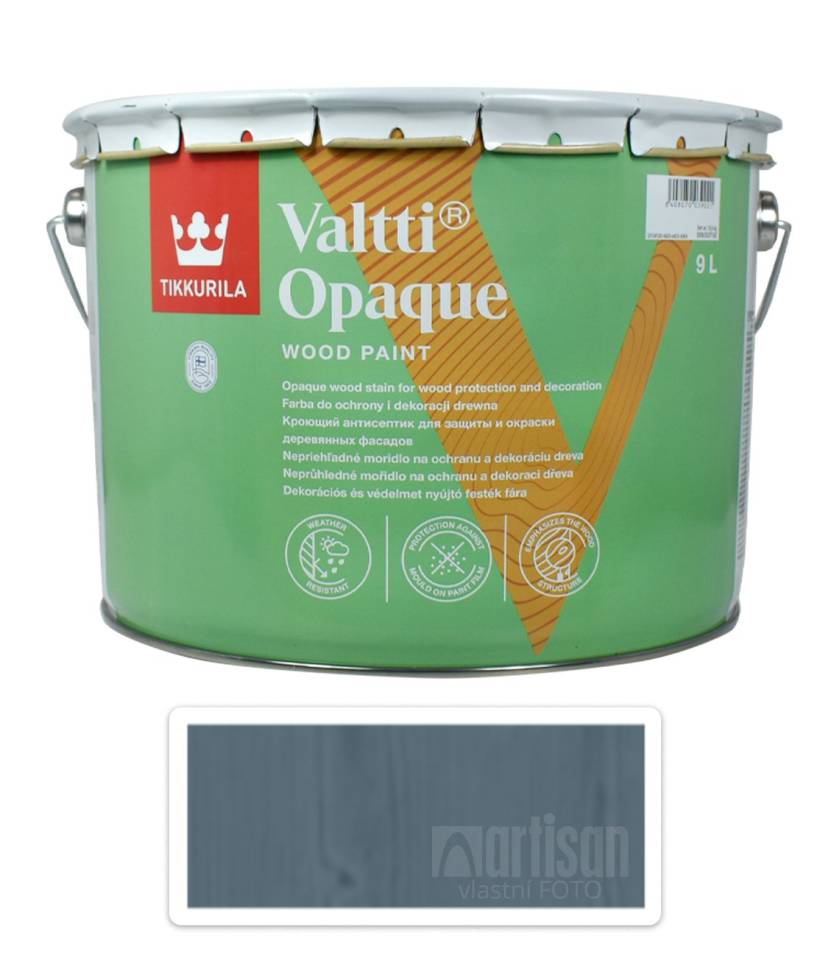 TIKKURILA Valtti Opaque - polomatná krycí barva na dřevo 9 l Q429