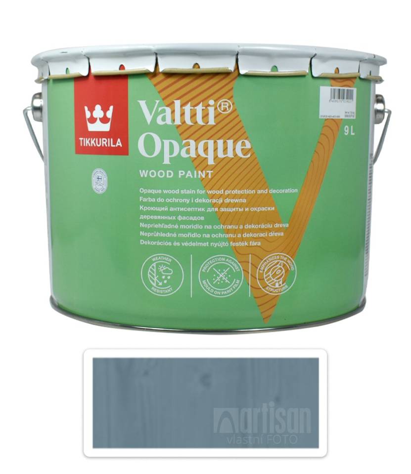 TIKKURILA Valtti Opaque - polomatná krycí barva na dřevo 9 l Q435