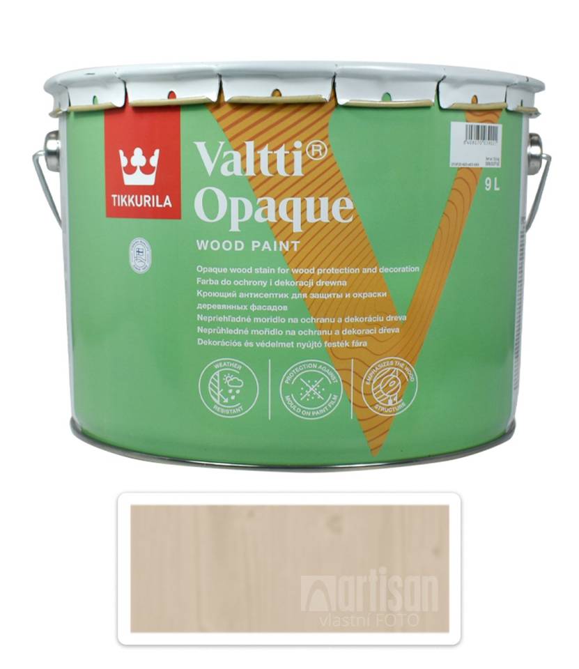 TIKKURILA Valtti Opaque - polomatná krycí barva na dřevo 9 l Q601