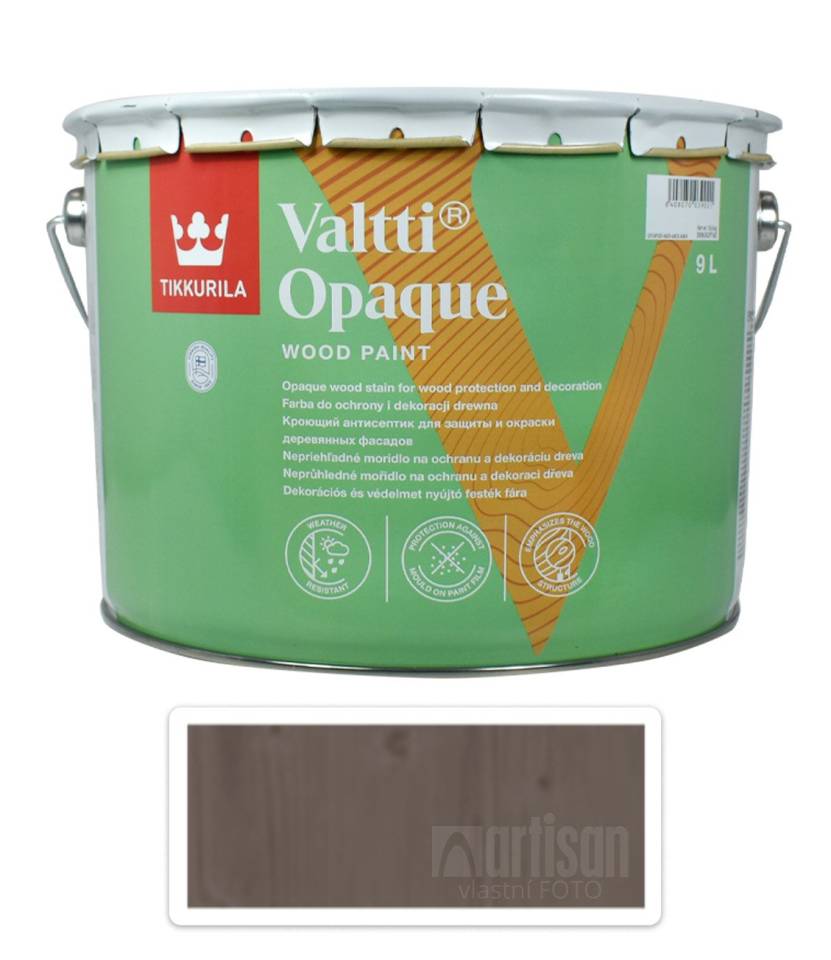 TIKKURILA Valtti Opaque - polomatná krycí barva na dřevo 9 l Q683