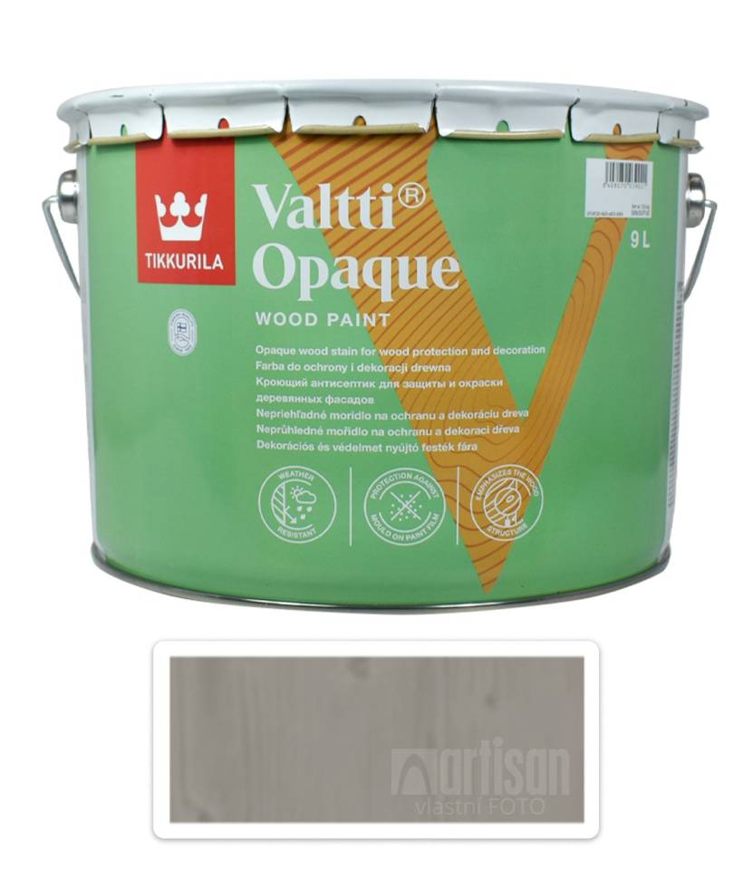 TIKKURILA Valtti Opaque - polomatná krycí barva na dřevo 9 l Q803