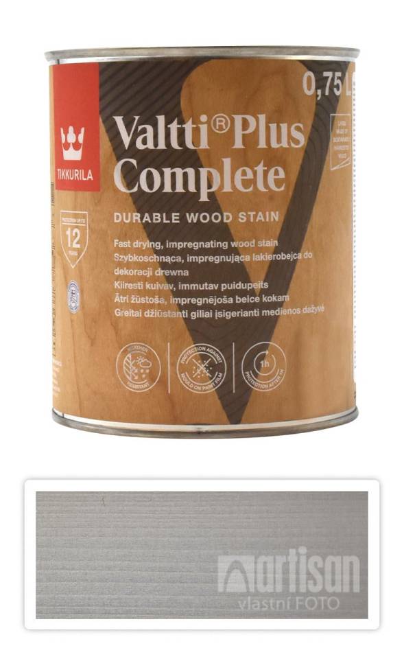 TIKKURILA Valtti Plus Complete - matná tenkovrstvá lazura 0.75 l Šedá
