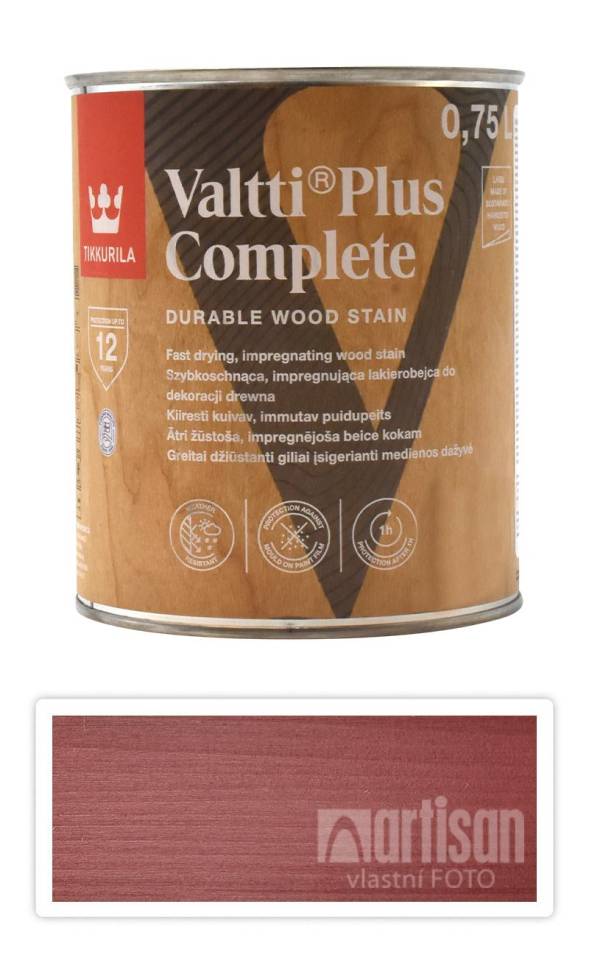 TIKKURILA Valtti Plus Complete - matná tenkovrstvá lazura 0.75 l Třešeň