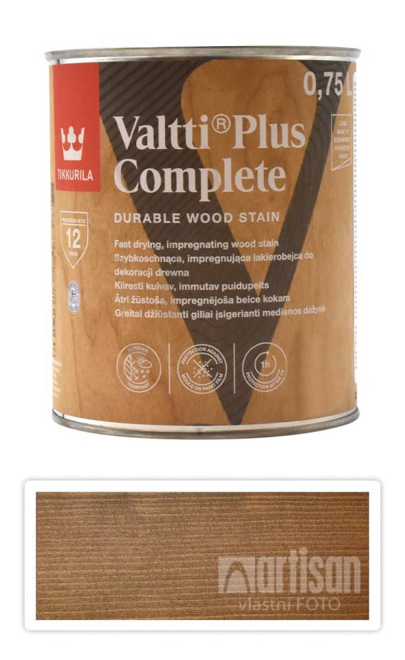 TIKKURILA Valtti Plus Complete - matná tenkovrstvá lazura 0.75 l Zlatý dub