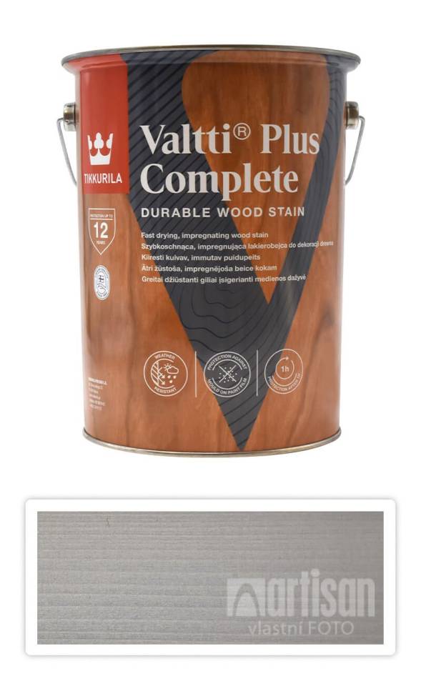 TIKKURILA Valtti Plus Complete - matná tenkovrstvá lazura 5 l Šedá