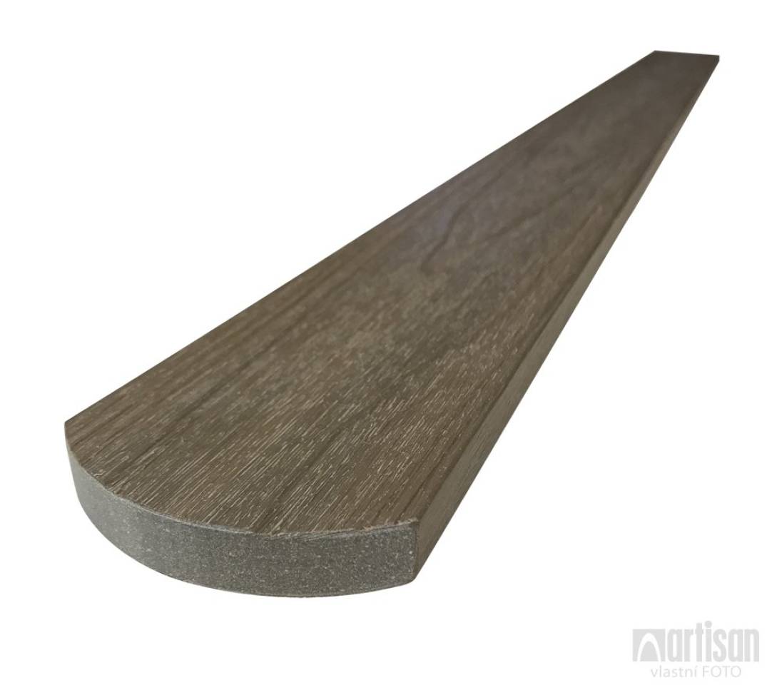 WPC dřevoplastové plotovky Dřevoplus Profi půlkulaté 15x80x1000 - Teak