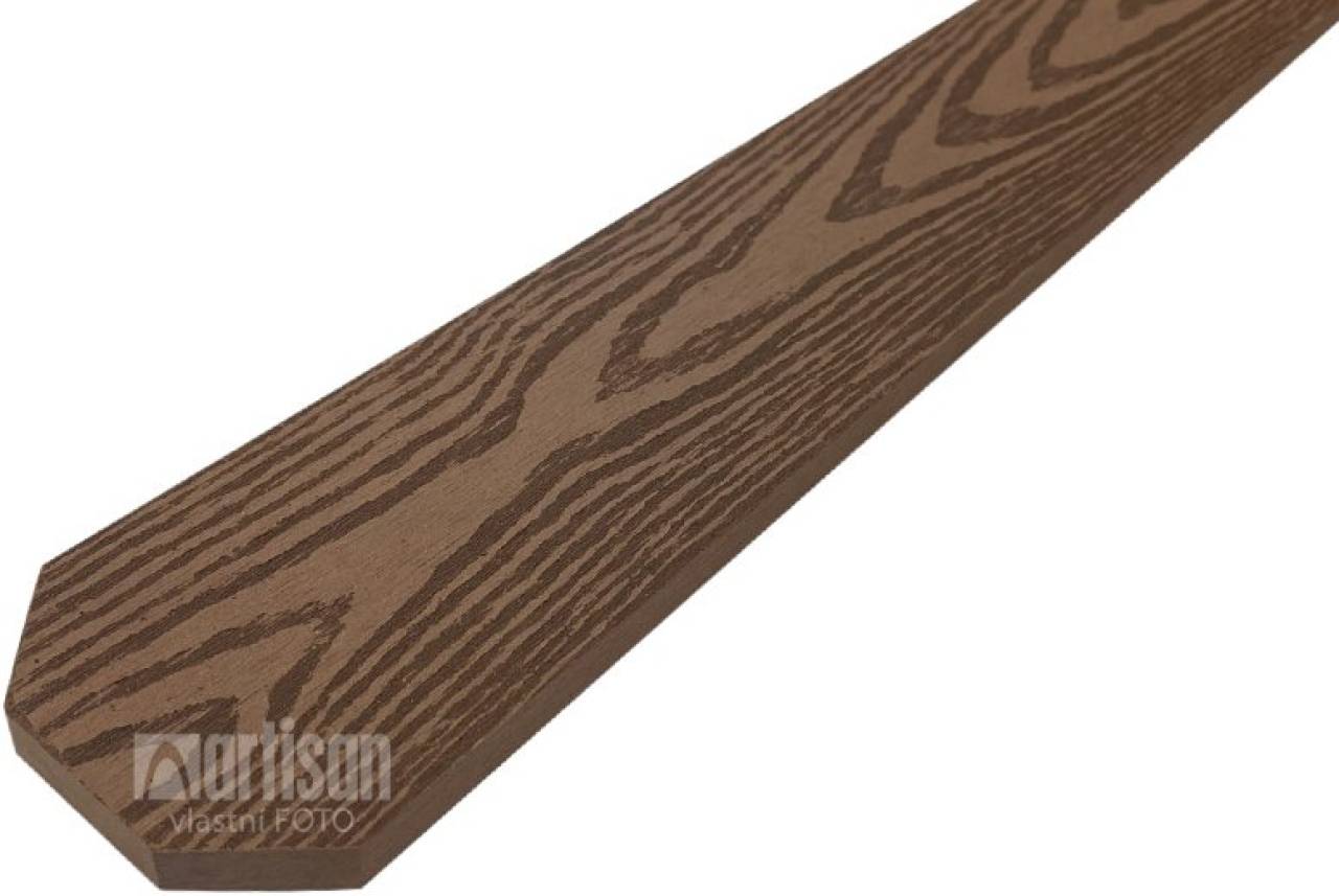 WPC dřevoplastové plotovky tříhranné LamboDeck 13x90x1200 - Teak