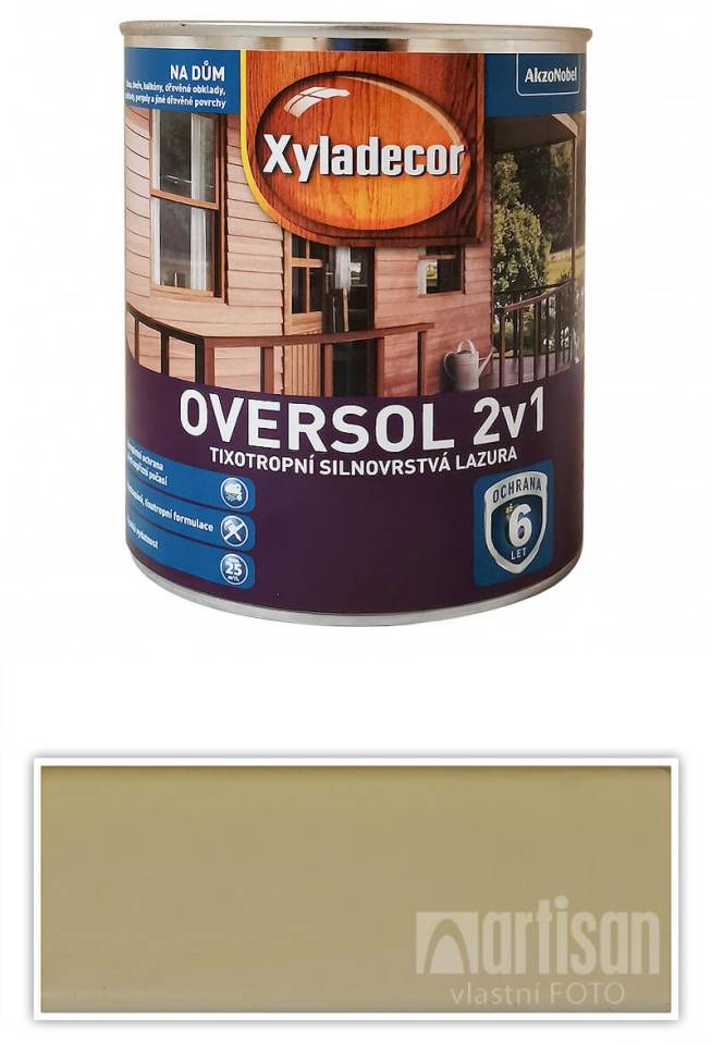 XYLADECOR Oversol 2v1 - tixotropní silnovrstvá lazura na dřevo 0.75 l Bílá krycí