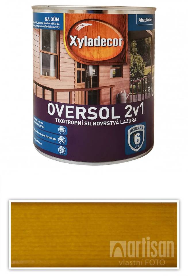 XYLADECOR Oversol 2v1 - tixotropní silnovrstvá lazura na dřevo 0.75 l Jilm polní