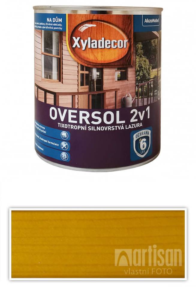 XYLADECOR Oversol 2v1 - tixotropní silnovrstvá lazura na dřevo 0.75 l Přírodní dřevo