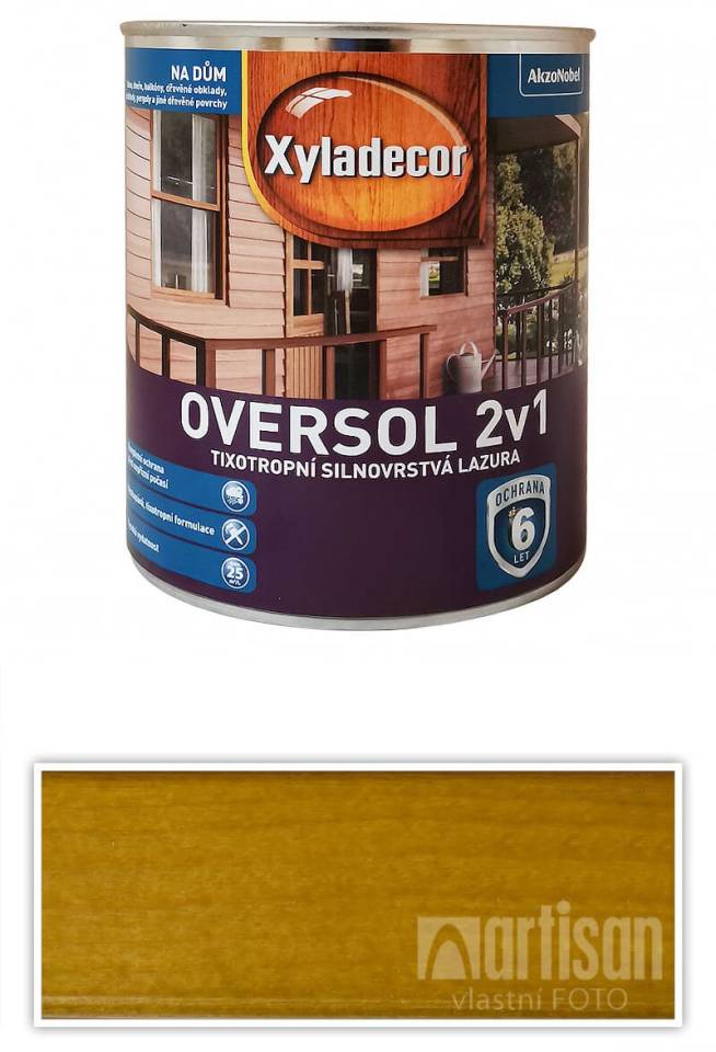 XYLADECOR Oversol 2v1 - tixotropní silnovrstvá lazura na dřevo 0.75 l Vlašský ořech