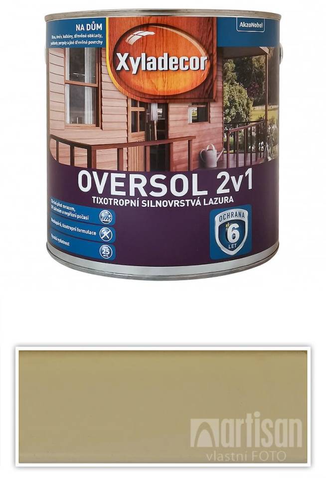 XYLADECOR Oversol 2v1 - tixotropní silnovrstvá lazura na dřevo 2.5 l Bílá krycí