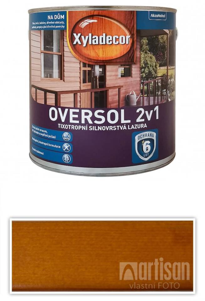 XYLADECOR Oversol 2v1 - tixotropní silnovrstvá lazura na dřevo 2.5 l Sipo
