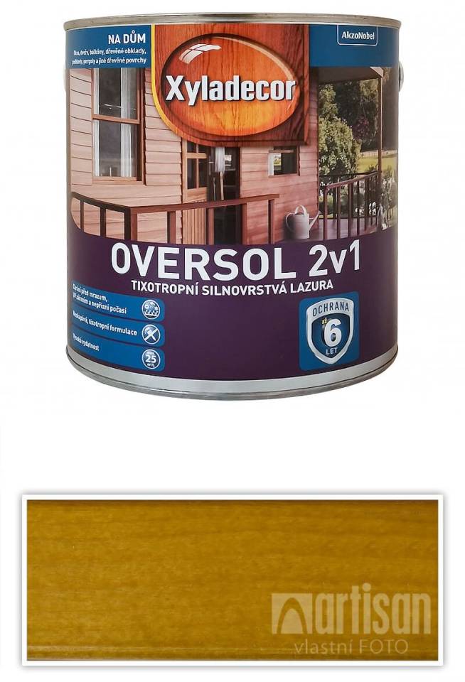 XYLADECOR Oversol 2v1 - tixotropní silnovrstvá lazura na dřevo 2.5 l Vlašský ořech
