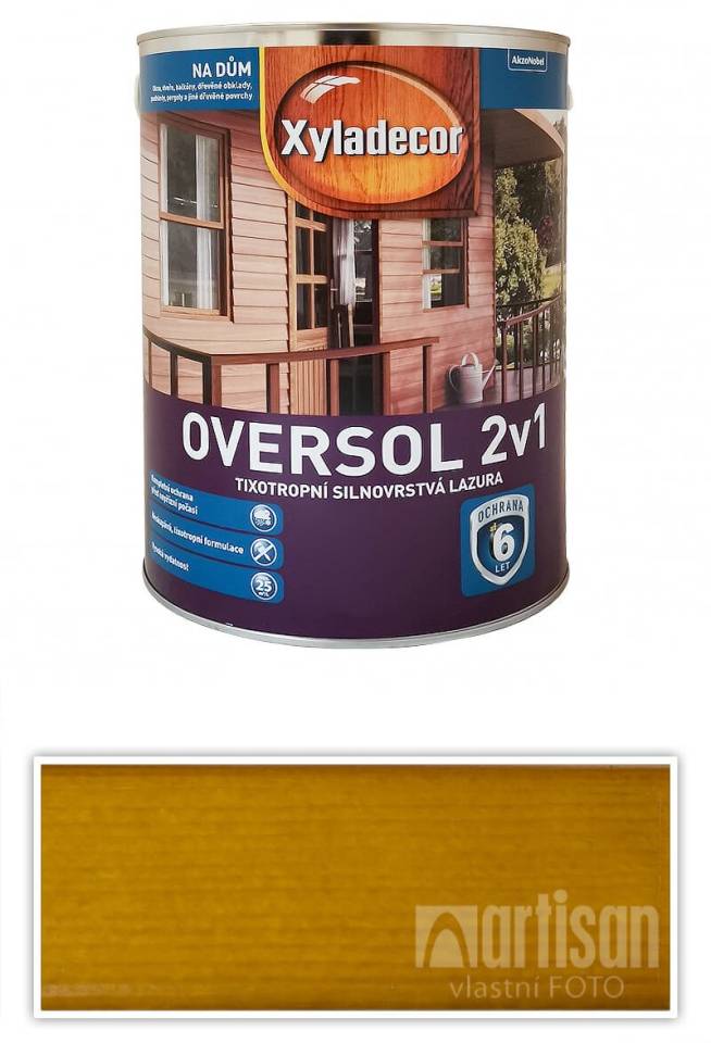 XYLADECOR Oversol 2v1 - tixotropní silnovrstvá lazura na dřevo 5 l Jilm polní