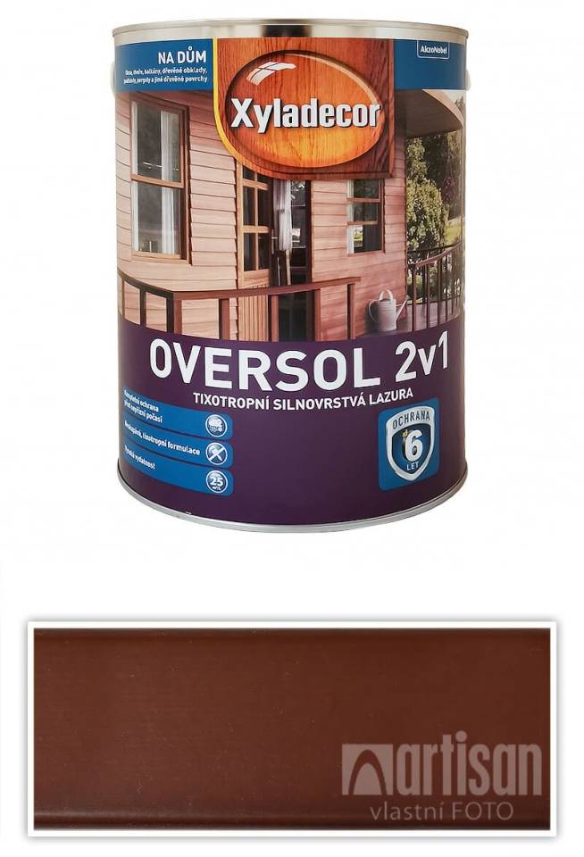 XYLADECOR Oversol 2v1 - tixotropní silnovrstvá lazura na dřevo 5 l Rosewood