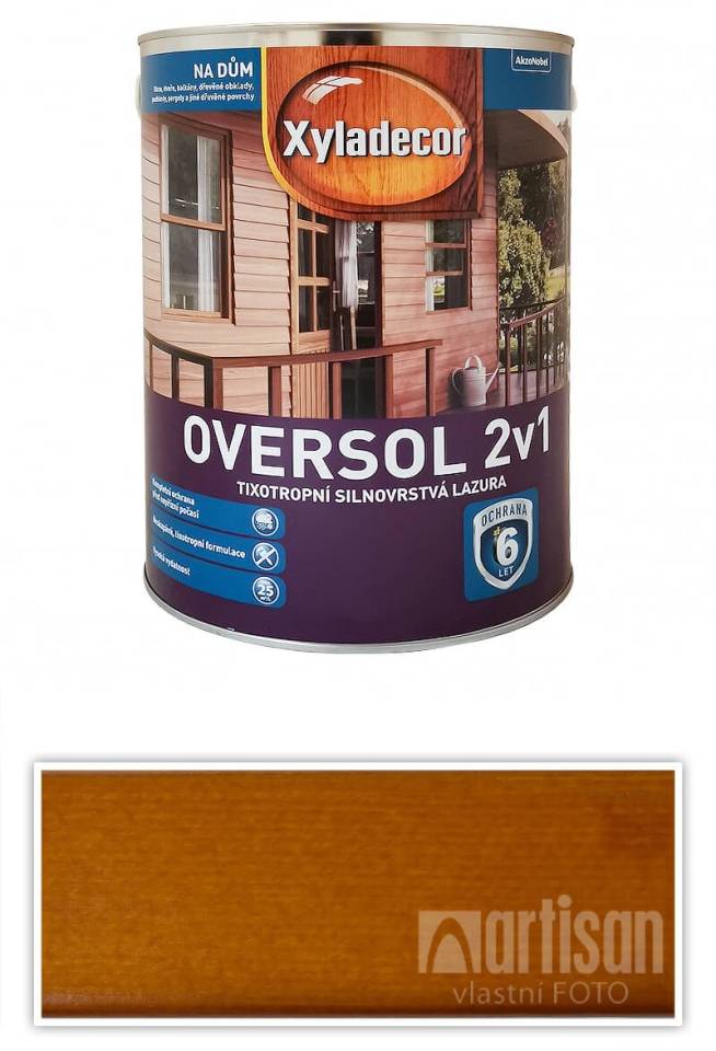XYLADECOR Oversol 2v1 - tixotropní silnovrstvá lazura na dřevo 5 l Sipo