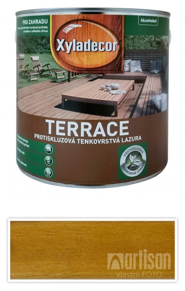 XYLADECOR Terrace - protiskluzová tenkovrstvá lazura na dřevěné terasy 2.5 l Bezbarvá