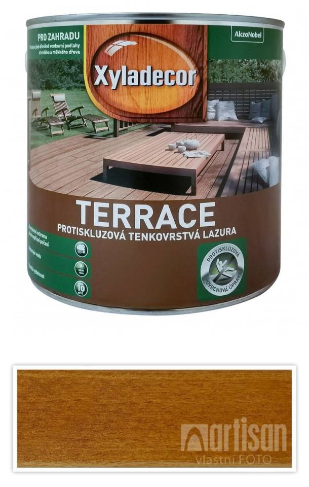 XYLADECOR Terrace - protiskluzová tenkovrstvá lazura na dřevěné terasy 2.5 l Borovice
